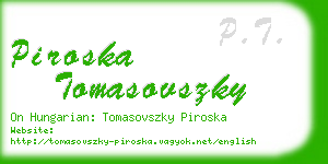 piroska tomasovszky business card